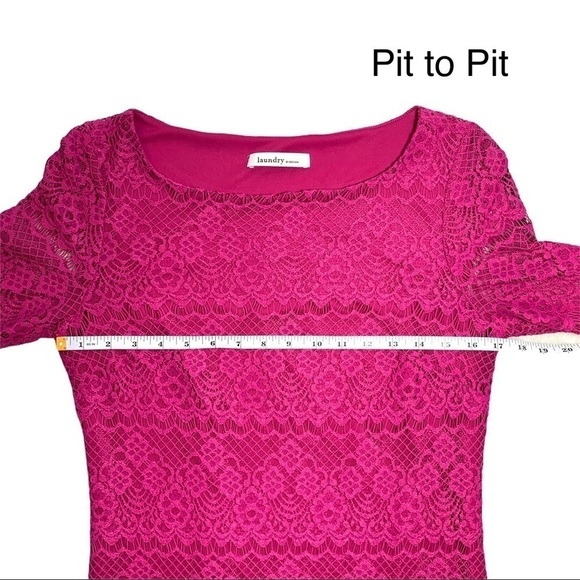Laundry By Design Nordstrom Pink Lace Belle Sleeve Mini Dress Size 8 - Picture 11 of 16